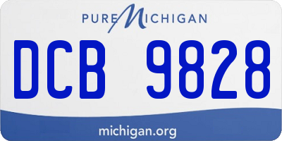 MI license plate DCB9828