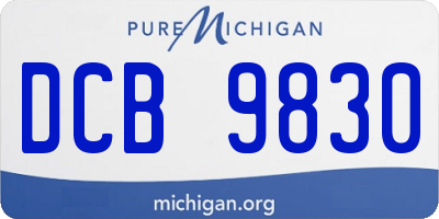 MI license plate DCB9830