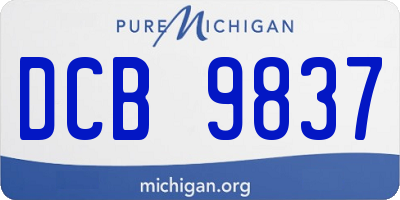 MI license plate DCB9837