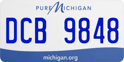 MI license plate DCB9848
