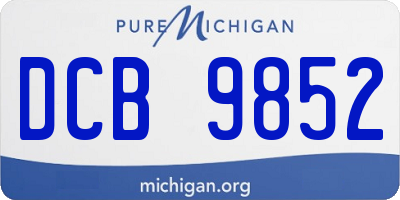 MI license plate DCB9852