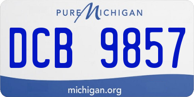 MI license plate DCB9857