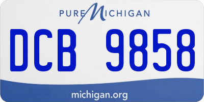 MI license plate DCB9858