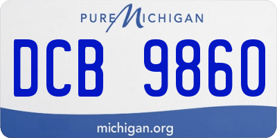 MI license plate DCB9860