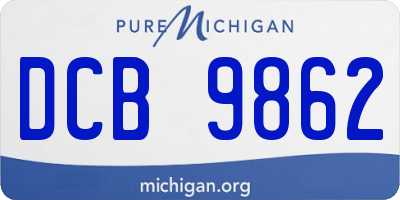 MI license plate DCB9862