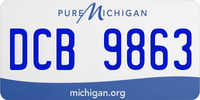 MI license plate DCB9863