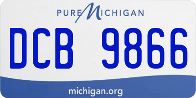 MI license plate DCB9866