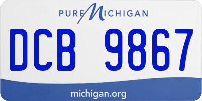 MI license plate DCB9867