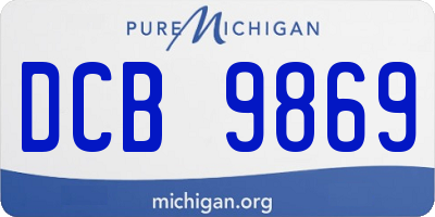 MI license plate DCB9869