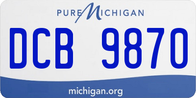 MI license plate DCB9870