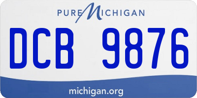 MI license plate DCB9876
