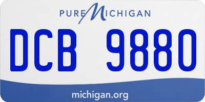 MI license plate DCB9880