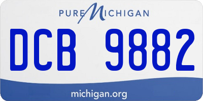 MI license plate DCB9882