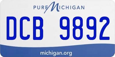 MI license plate DCB9892