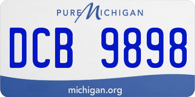 MI license plate DCB9898