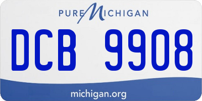 MI license plate DCB9908