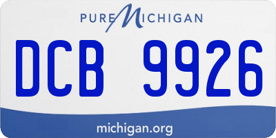 MI license plate DCB9926