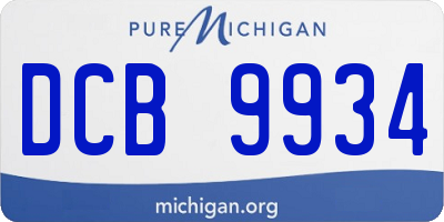 MI license plate DCB9934