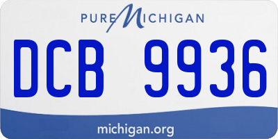 MI license plate DCB9936