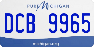 MI license plate DCB9965
