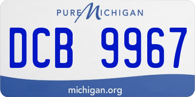 MI license plate DCB9967