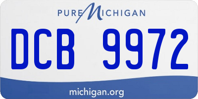 MI license plate DCB9972