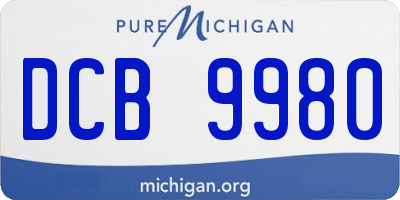 MI license plate DCB9980