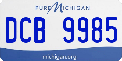 MI license plate DCB9985