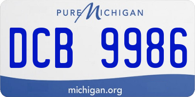 MI license plate DCB9986