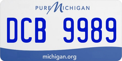 MI license plate DCB9989