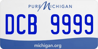 MI license plate DCB9999