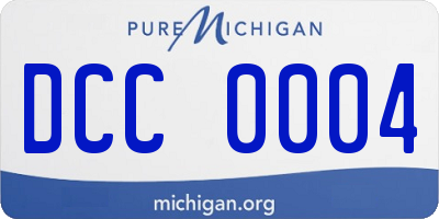 MI license plate DCC0004