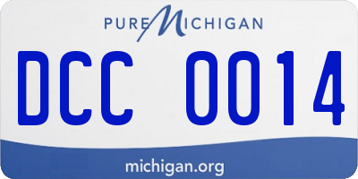 MI license plate DCC0014