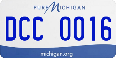 MI license plate DCC0016