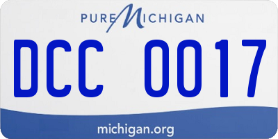 MI license plate DCC0017