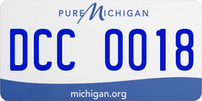 MI license plate DCC0018