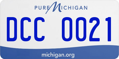 MI license plate DCC0021