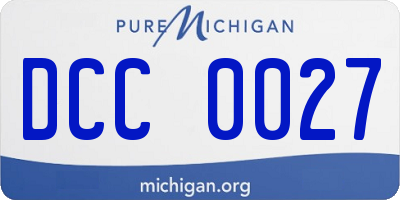 MI license plate DCC0027