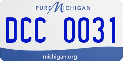 MI license plate DCC0031