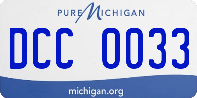 MI license plate DCC0033