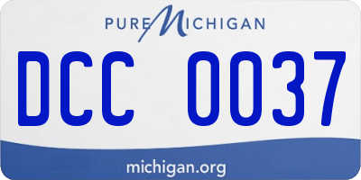 MI license plate DCC0037