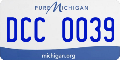 MI license plate DCC0039