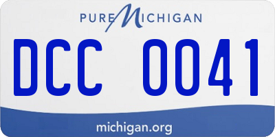 MI license plate DCC0041