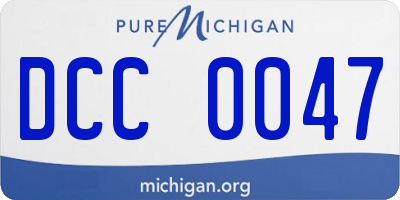 MI license plate DCC0047