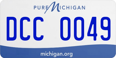 MI license plate DCC0049