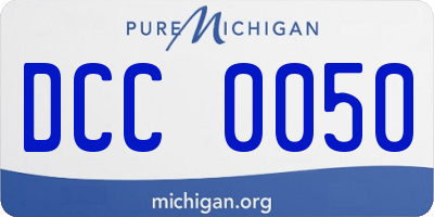 MI license plate DCC0050