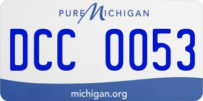 MI license plate DCC0053