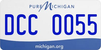 MI license plate DCC0055
