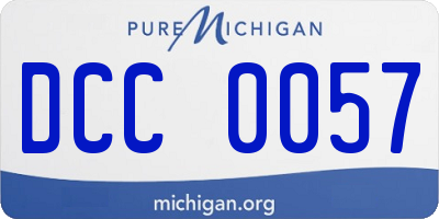 MI license plate DCC0057