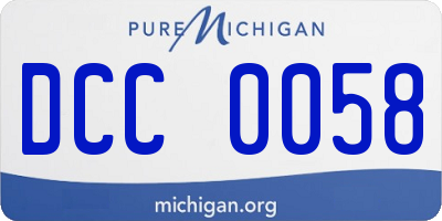 MI license plate DCC0058